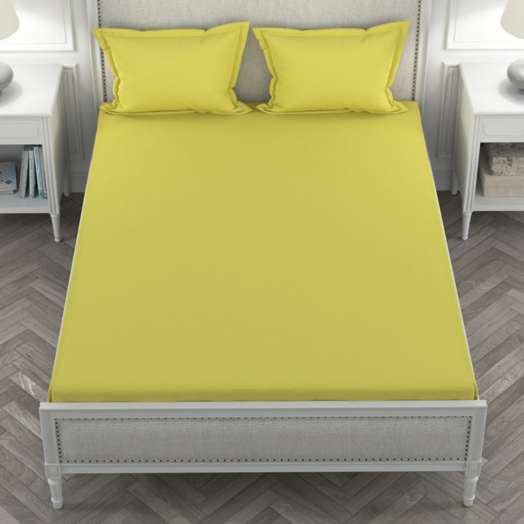 PORTICO Percale Solid 3-Pc. Double Bedsheet Set - 2.20 x 2.54 m