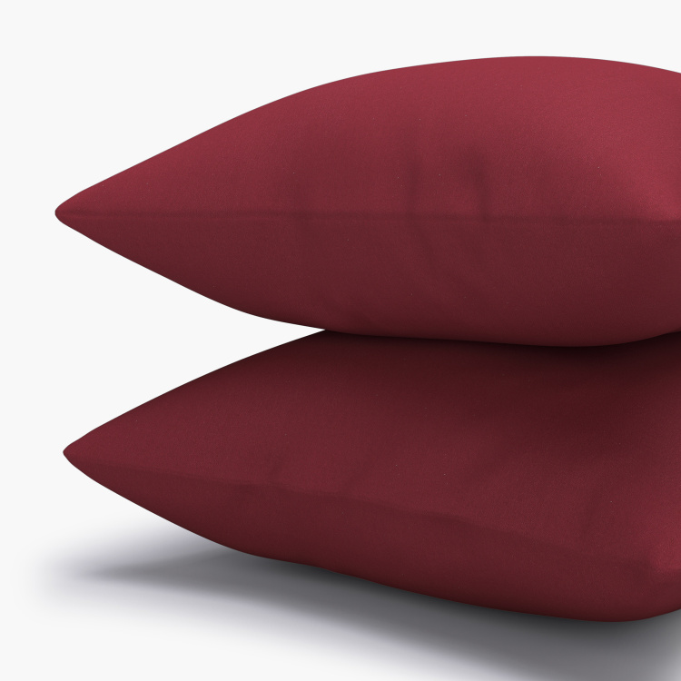 D'DECOR Red Velvet Cushion Cover - Set of 2 - 40 x 40 cm