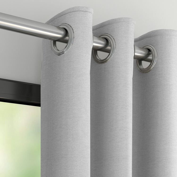D'DECOR Hazel Wood Solid Window Curtain Pair - 1.35 m x 1.60 m