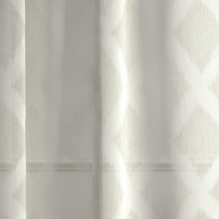 D'DECOR Hazel Wood Printed Window Curtain Pair - 1.35 m x 1.60 m