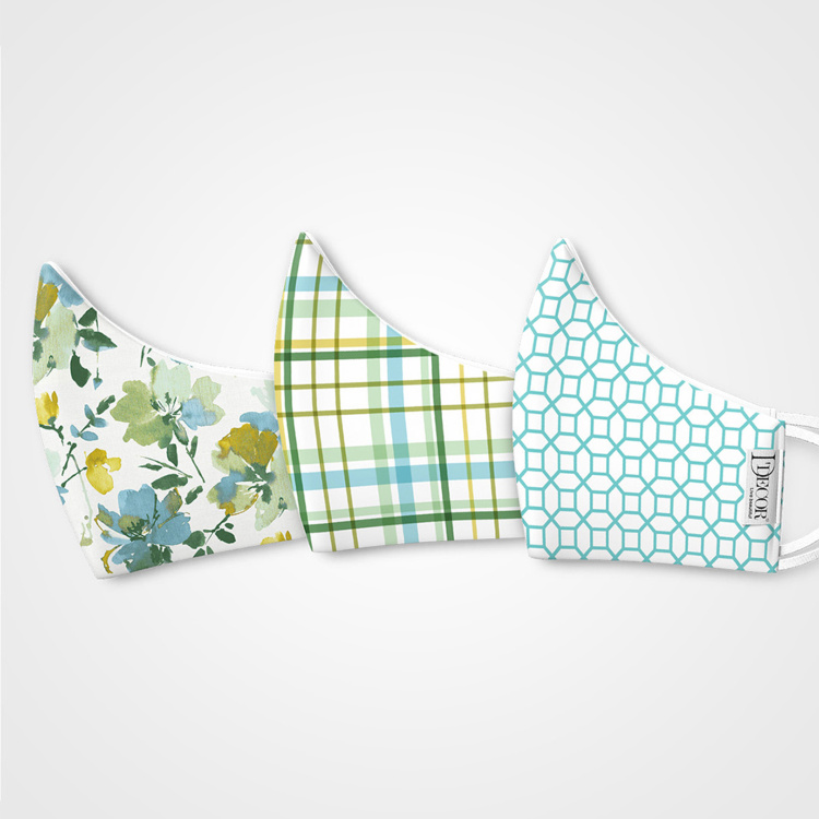 D'DECOR Printed Anti-Viral Fabric Mask For Women - Set of 3
