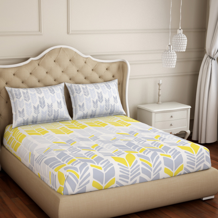 SPACES Atrium Printed 3-Piece King Bedsheet Set - 1.83 x 1.98 m