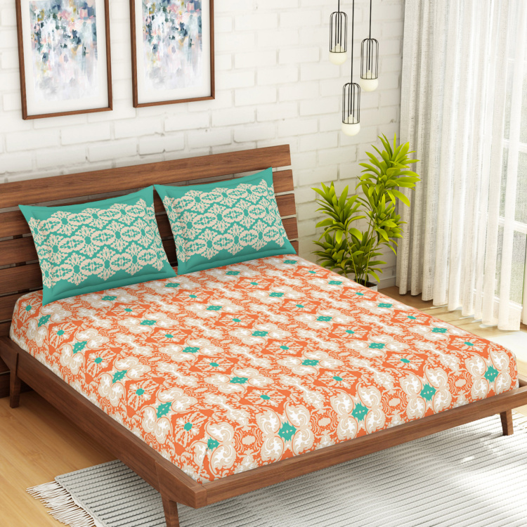 SPACES Atrium Printed 3-Piece Double Bedsheet Set - 2.24 x 2.74 m