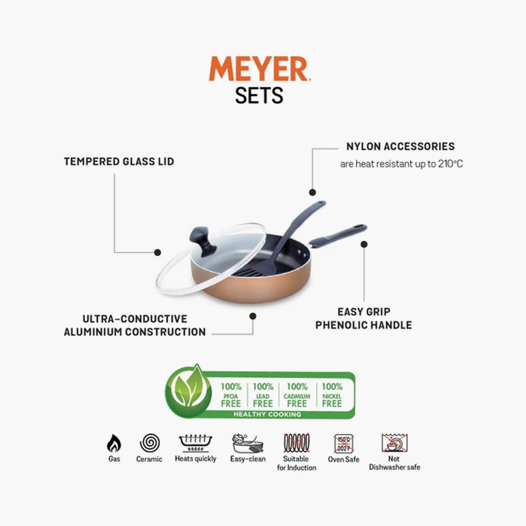 MEYER Non-Stick 3-Pc. Saute Pan With Lid & Accessory
