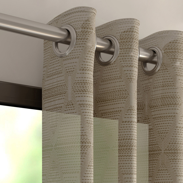 D'DECOR Cecilia Patterned Semi-Sheer Door Curtain - 225 x 135 cm