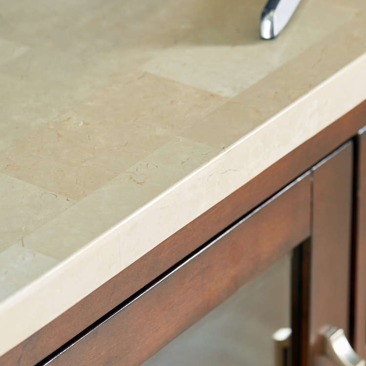 Ken 2-Door TV Unit with Marble Top for TVs up to 55 inches - Brown